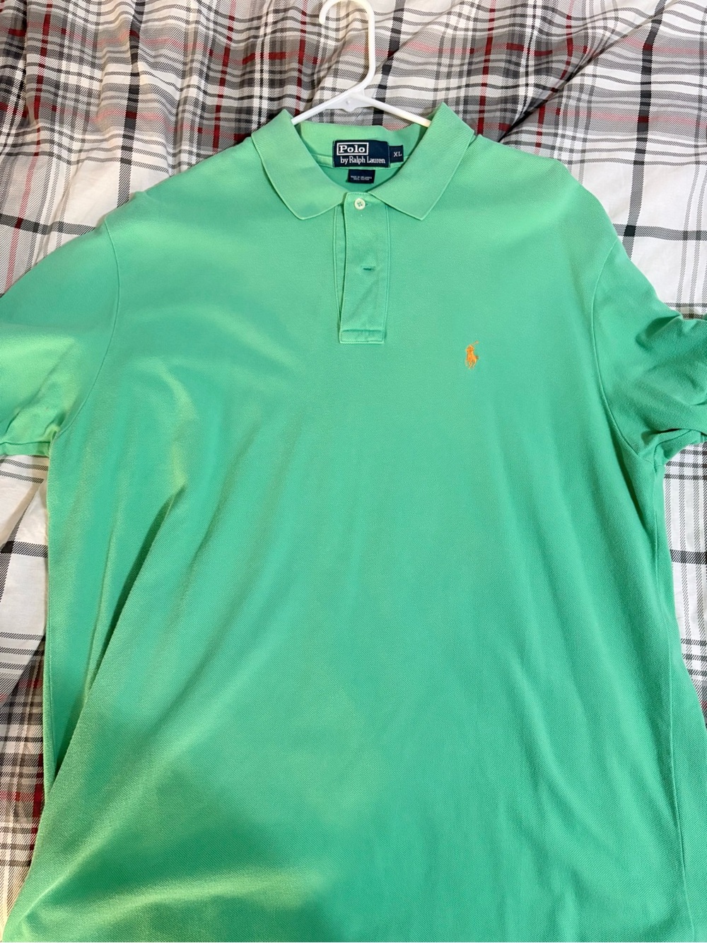 Polo by Ralph Lauren Men’s Seafoam Green Short-Sleeve Polo with Yellow Pony